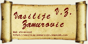 Vasilije Zamurović vizit kartica